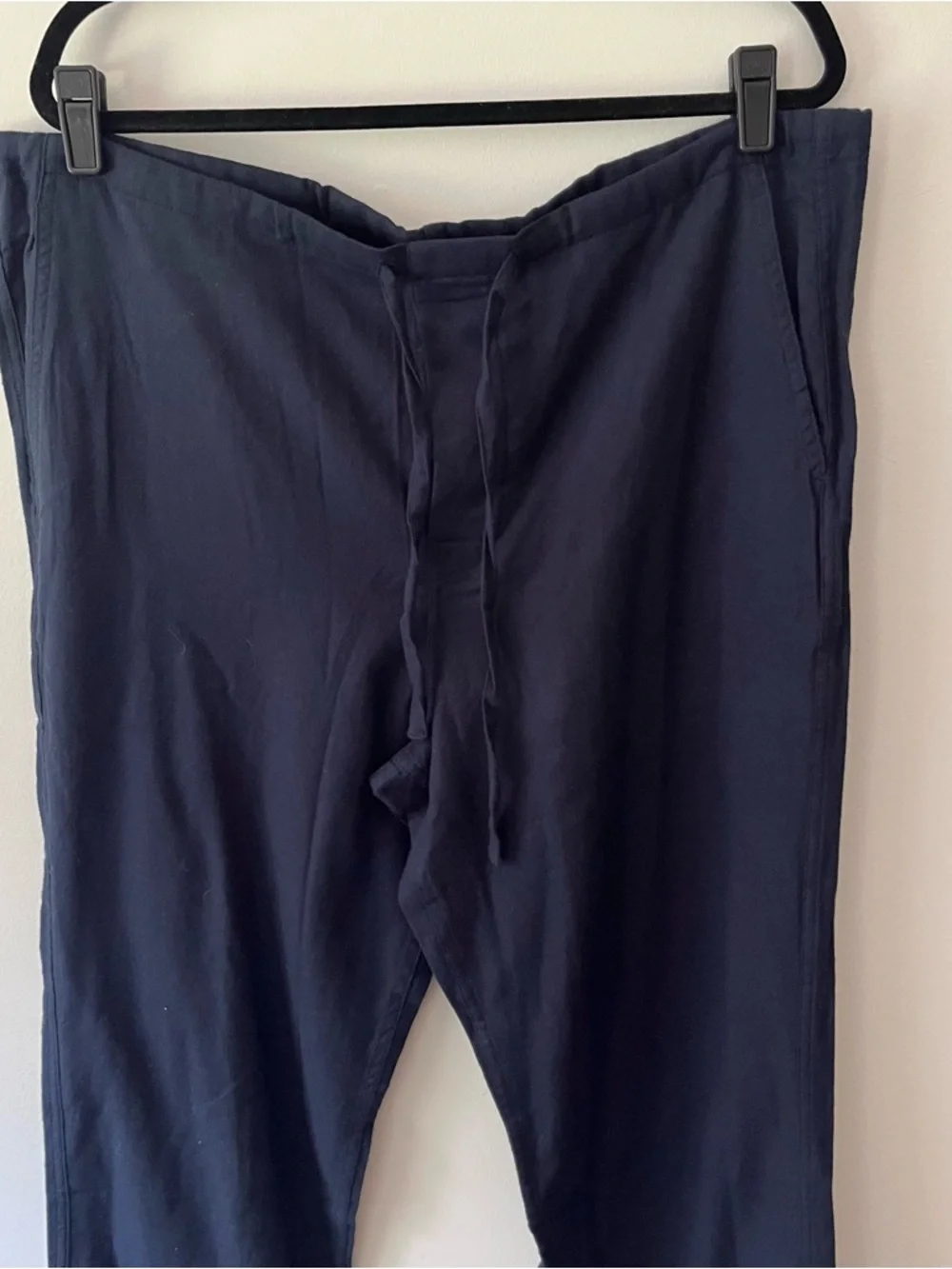 Men's J. Crew Flannel Pajama Set Large Navy Blue Cotton